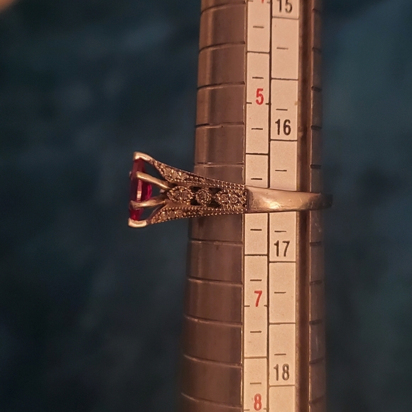 Ruby/diamond wedding ring set - Picture 10 of 11